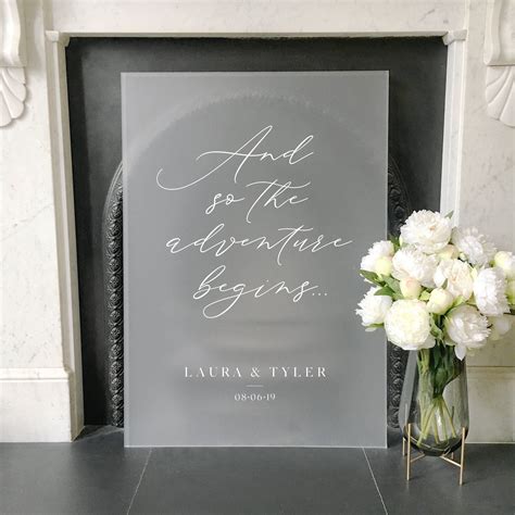 Custom Quote Frosted Acrylic White Ink Wedding Welcome Etsy Uk