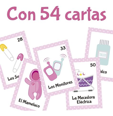Kit Imprimible Loteria Baby Shower Niña Con 20 Tablas Oferta 6500