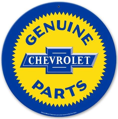 Chevrolet Genuine Parts 14 Round Metal Sign Chevrolet Parts Metal
