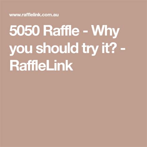 5050 Raffle Why You Should Try It Raffle Tri Fundraising