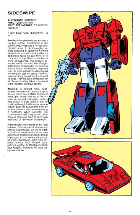Sideswipe Transformers Comic Transformers Artwork Transformers