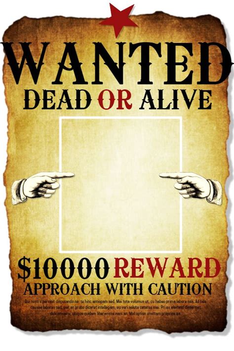 Wanted Poster Blank Wanted Template Poster Template Template Printable