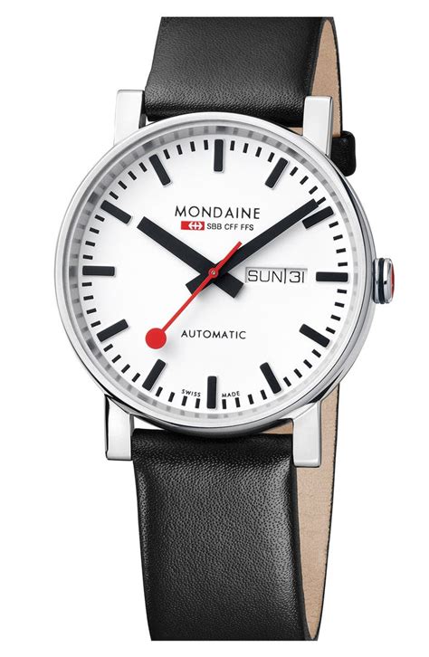 Mondaine Evolution Automatic Leather Strap Watch 40mm Nordstrom