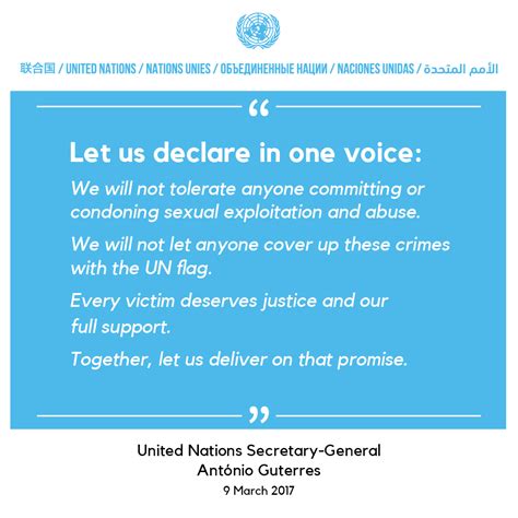 Un Chief On Protection Measures From Sexual Exploitation And Abuse Unmik