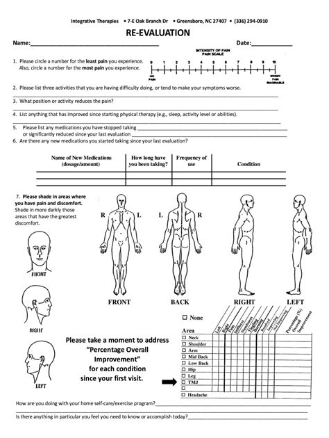 Physical Therapy Evaluation Form Fill Online Printable Fillable