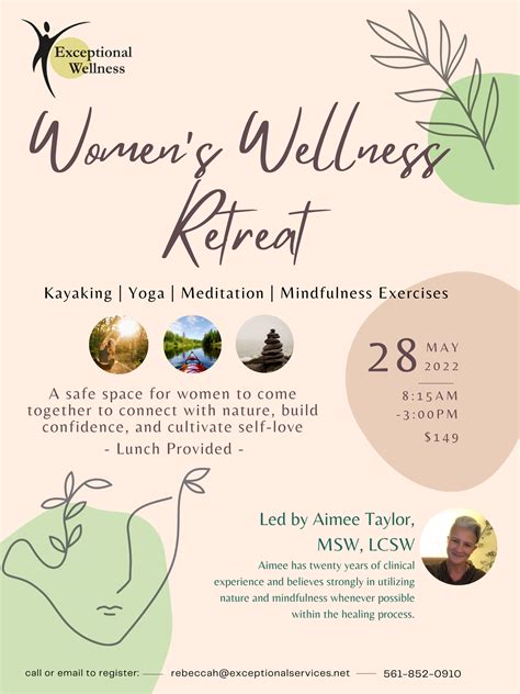 Womens Wellness Retreat Flyer May 2022 Exceptional Wellness