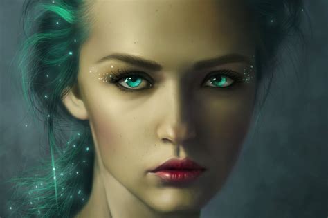Fantasy Girl With Turquoise Eyes Sfondo And Sfondi