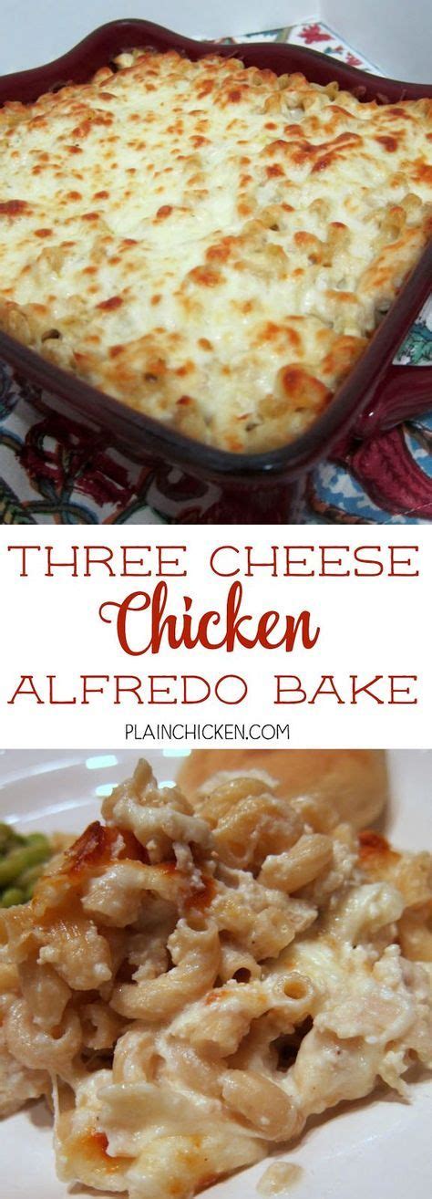 Three Cheese Chicken Alfredo Bake Great Make Ahead Pasta Dish Elbow