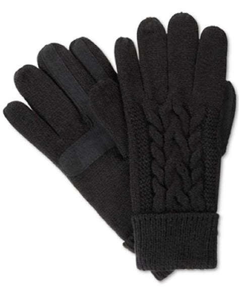 Women's isotoner textured knit gloves current price: Isotoner Signature Solid Triple Cable Knit Palm SmarTouch ...