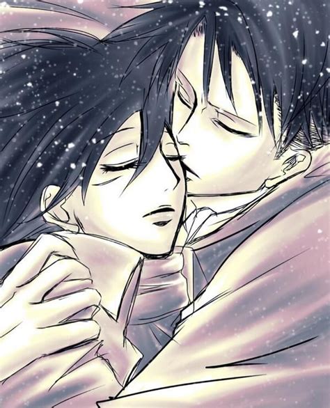 Levimika Rivamika Soft Kiss Rivamika Attack On Titan Levi Levi Mikasa