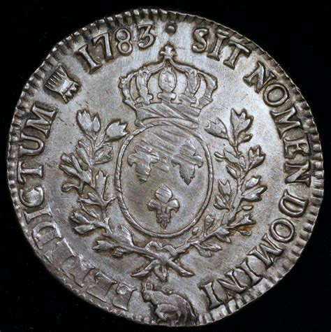 1783 P France 1 Ecu Louis Xvi Pau Mint Au European Coins