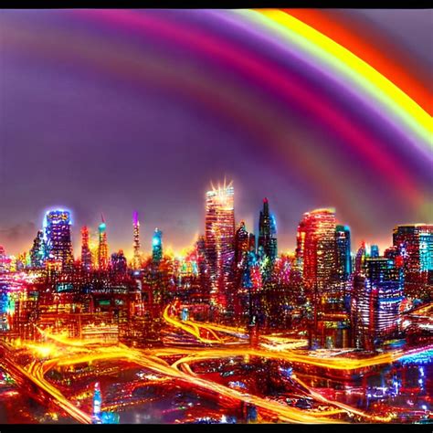Rainbow Skyline By Firestormdangerdash On Deviantart