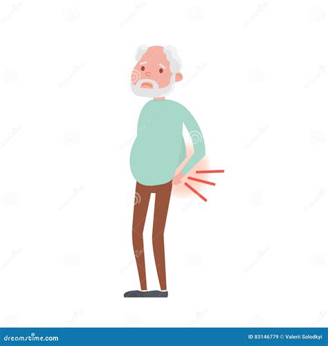 Illustration Of Backache In Senior Man Vector Illustration Stock