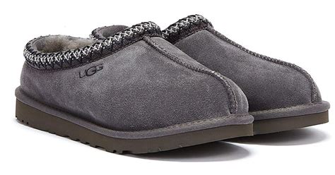 ugg wool tasman dark slippers in grey grey for men lyst
