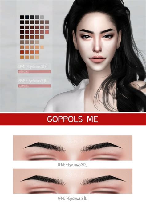 Gpme F Eyebrows 3 S L At Goppols Me Sims 4 Updates