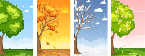 Set Of Four Seasons Backgrounds 4654687 Vector Art At Vecteezy