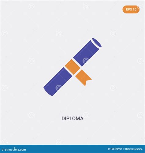 2 Color Diploma Concept Vector Icon Isolated Two Color Diploma Vector