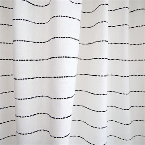 Emile Stripe Cotton Onyx Horizontal Striped Curtains Black And