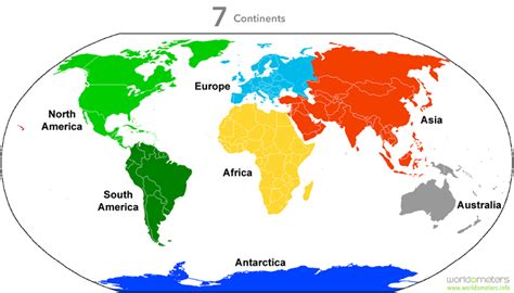 7 Continents Of The World Worldometer