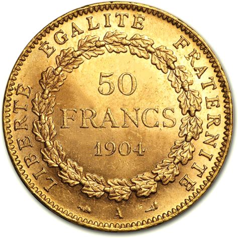 50 Francs Angel Genius 1878 1904 Gold Coin French Republic Florinuslt