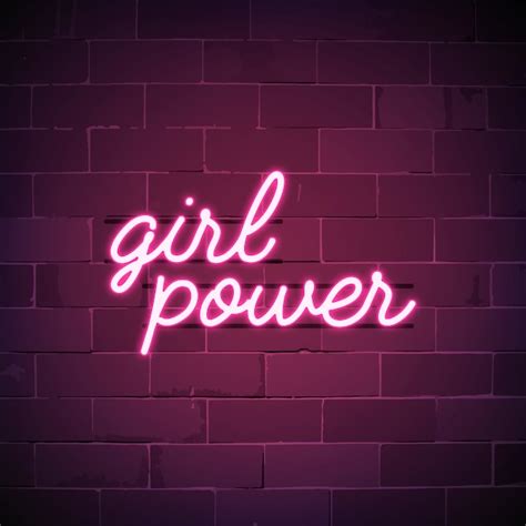 Girl Power Neon Sign Vector Free Vector