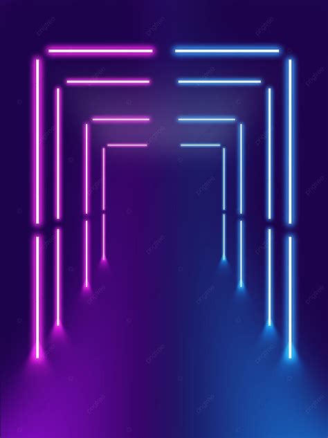 Stereo Geometric Glowing Line Neon Poster Background Simple Luminous