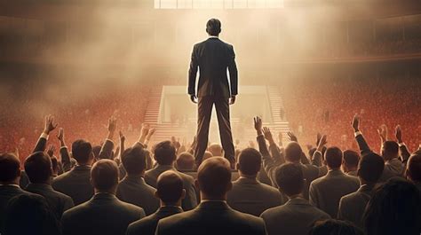 Premium Photo Leadership Conceptual Image A True Born Leader Standing In Front Of The Cheering