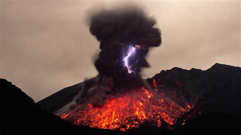 A Rare Volcanic Lightning Storm Captured On Video During