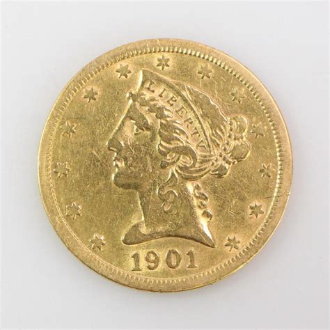 1901 Gold Liberty Head 5 Coin Property Room