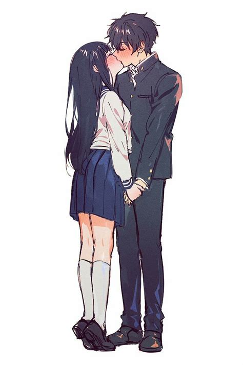 oreki x chitanda anime kiss anime couple kiss cute anime coupes