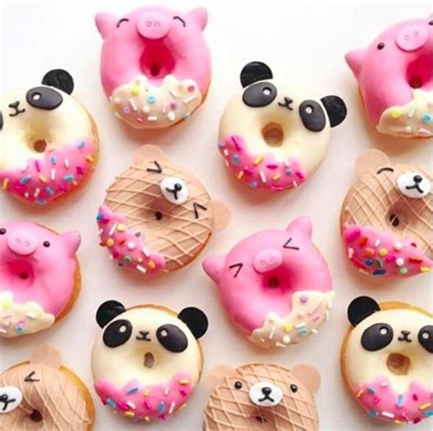 Lovely Panda Donuts And Pigdonuts Delicious Donuts Cute Baking
