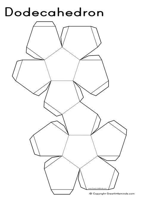 Geometry Worksheets Shapes Worksheet Kindergarten Dodecahedron