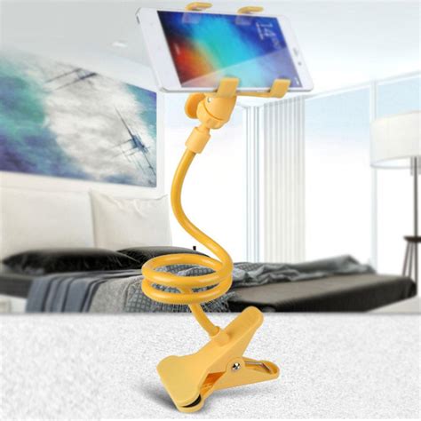 Universal Lazy Mount Double V Clip Cell Phone Holder Clamp Flexible