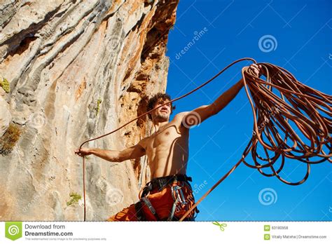 Climber With The Rope Stock Photo Image Of Geyikbayiri 63180958