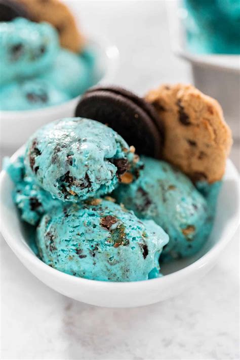 No Churn Cookie Monster Ice Cream Colleen Christensen Nutrition