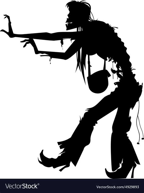 Download Walking woman zombie silhouette Royalty Free Vector Image