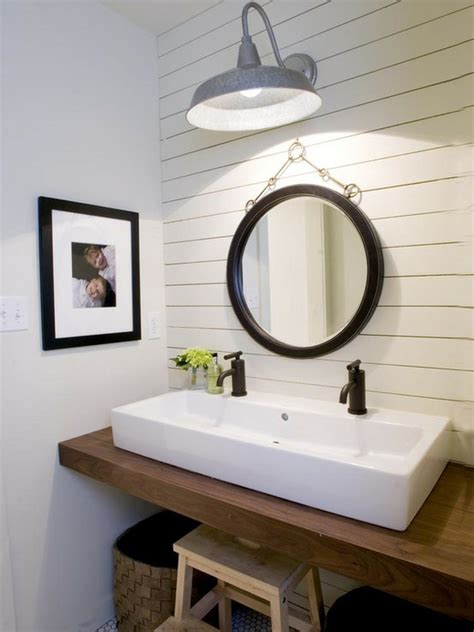 You can use these modern powder room vanity in several places such as private properties, offices, hotels, apartments, and other buildings. Trough Sink - Transitional - bathroom - HGTV