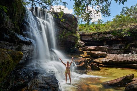 Travel4pictures Waterfalls Cano Cristales 08 2017 Woman At