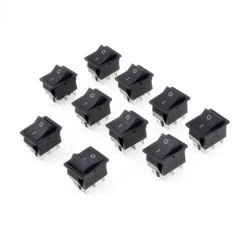 5pcs Dpdt Double Pole Double Throw 6 Pin Rocker Switch In Switches From