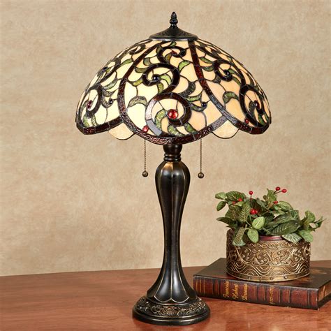 Yavonne Stained Glass Table Lamp With Cfl Bulbs Stained Glass Table Lamps Glass Table Lamp Lamp