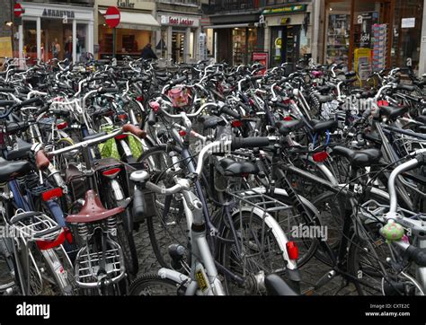 Bikes In Bruges Belgium Stock Photo Alamy