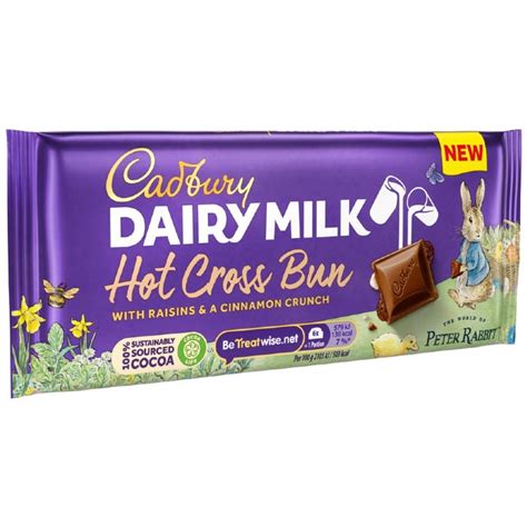 cadbury hot cross bun dairy milk bar 110g