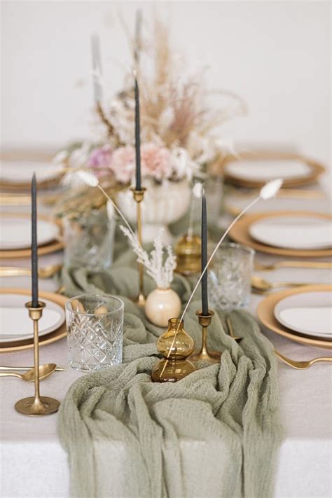Sage Green Boho Wedding Cheesecloth Table Runner Wedding Arch Tape