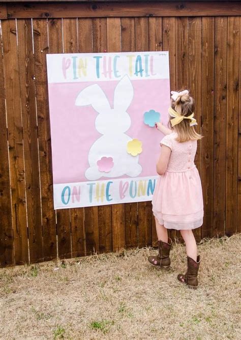 Pin The Tail On The Bunny Easter Printable Game Instant Download By