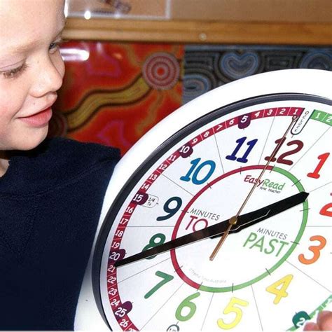 Easyread Time Teacher Kids Clock Colour Grey