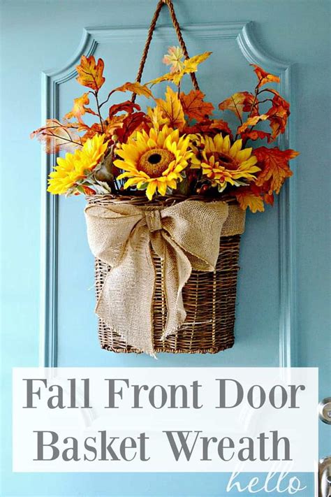 Fall Front Door Basket Wreath Front Door Baskets Door Wreaths Fall