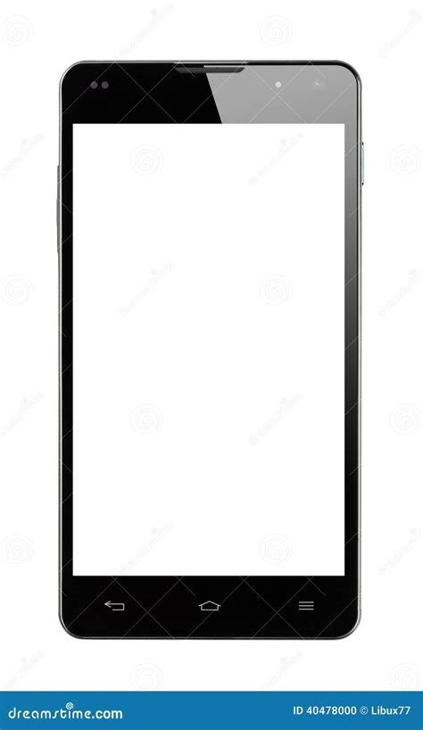 Smartphone Frontal White Screen Isolated Stock Photo Image Of