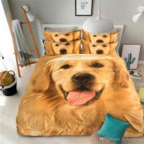 3d Golden Retriever Animal Bedding Set Cute Pet Dog Duvet