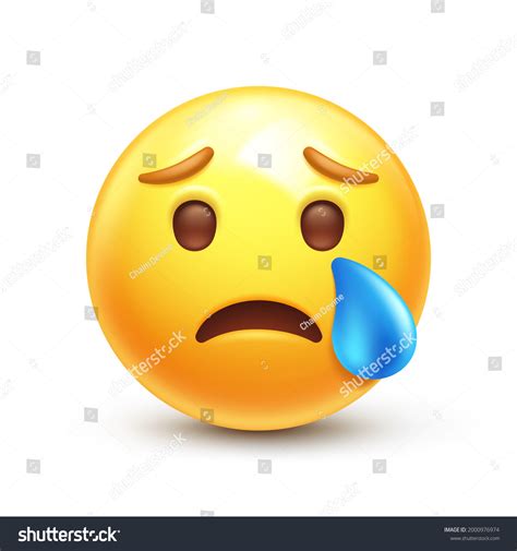 Crying Emoji Sad Emoticon Face Tear Stok Vektör Telifsiz 2000976974