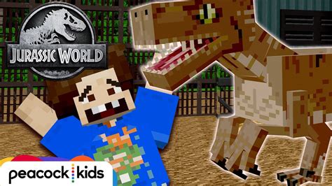 Trapped In A Raptor Cage Jurassic World Minecraft Youtube